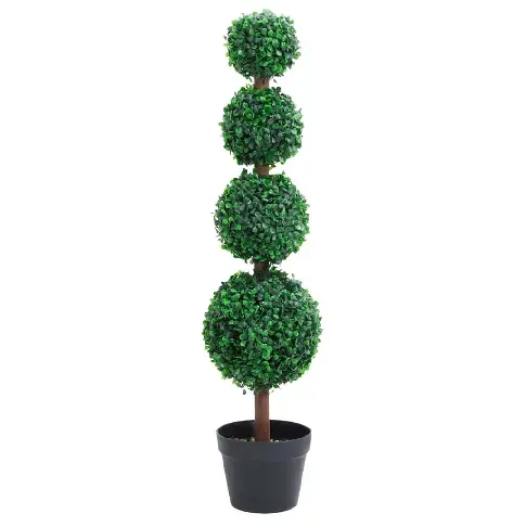 Bilde av best pris vidaXL Kunstig buksbomplante med potte ballformet 90 cm grønn - Kunstig flora - Kunstig plante blomst
