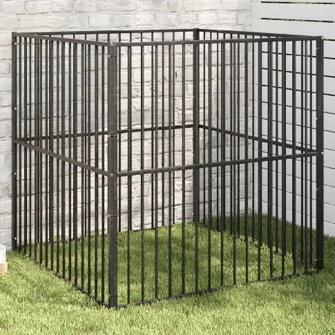 Bilde av best pris vidaXL Lekegrind for hunder 4 paneler svart galvanisert stål
