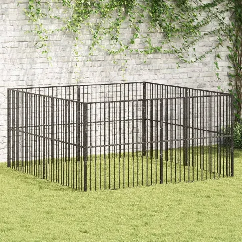 Bilde av best pris vidaXL Lekegrind for hunder 8 paneler svart galvanisert stål