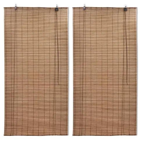 Bilde av best pris vidaXL Rullegardiner 2 stk bambus 100x160 cm brun - Persienne | Markise