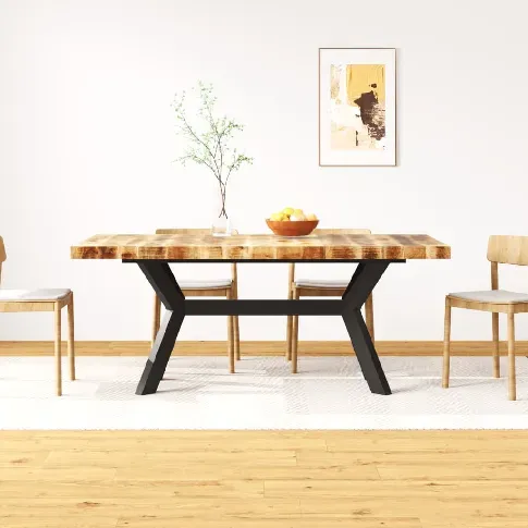 Bilde av best pris vidaXL Spisebord heltre mango og stålkors 180 cm - Møbler > Bord > Spisebord