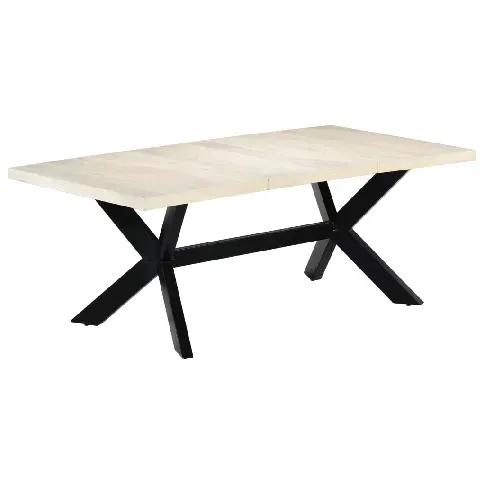 Bilde av best pris vidaXL Spisebord hvit 200x100x75 cm heltre mango - Møbler > Bord > Spisebord