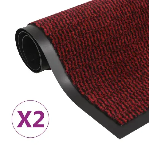 Bilde av best pris vidaXL Støvkontroll dørmatter 2 stk rektangulær 80x120 cm rød