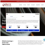 Skjermbilde av nettsiden til RETT ELEKTRO AS